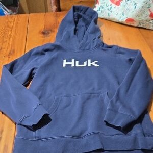 Huk Navy Pullover Hoodie Sz Youth Large